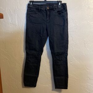 Black Cropped Distressed Skinny Jeans Blank NYC